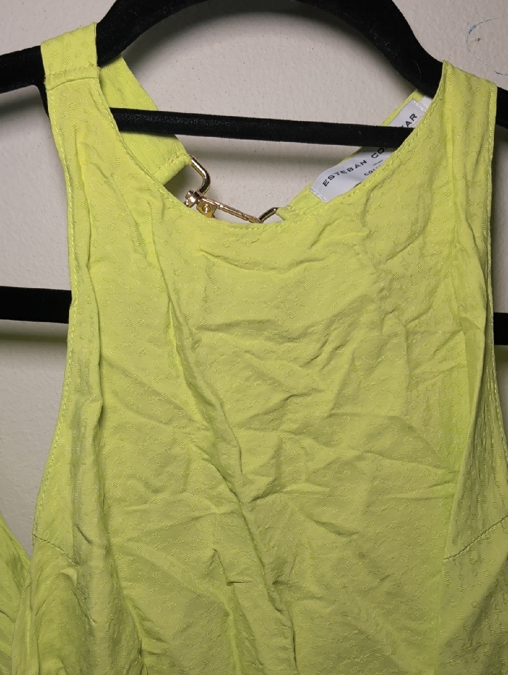 Esteban Cortazar x Rent the Runway Tie Around Top Neon Yellow Women's Size S - Picture 4 of 7